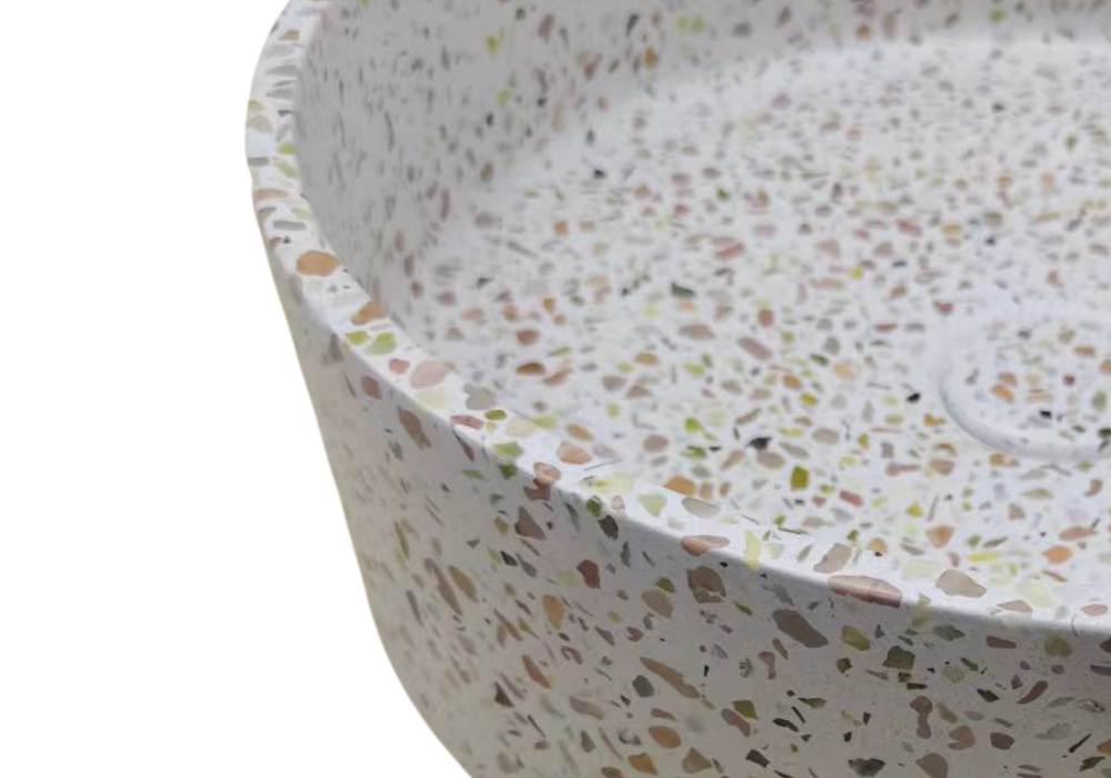 Sol natural terrazzo concrete 390mm basin TC0015E13